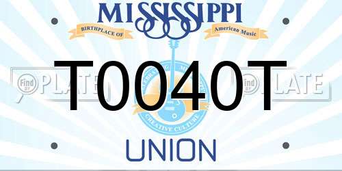 T0040T Mississippi License Plate