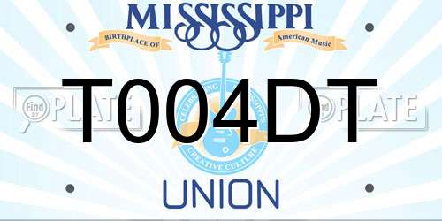 T004DT Mississippi License Plate