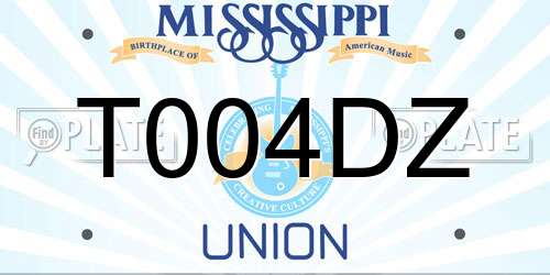 T004DZ Mississippi License Plate