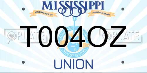 T004OZ Mississippi License Plate