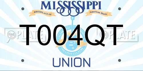 T004QT Mississippi License Plate