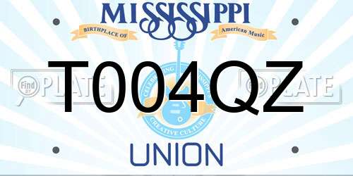 T004QZ Mississippi License Plate