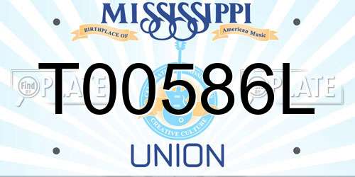 T00586L Mississippi License Plate