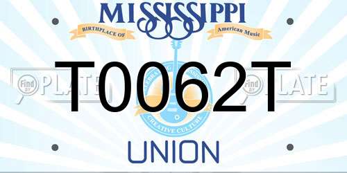 T0062T Mississippi License Plate