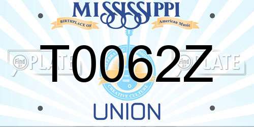 T0062Z Mississippi License Plate