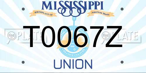 T0067Z Mississippi License Plate