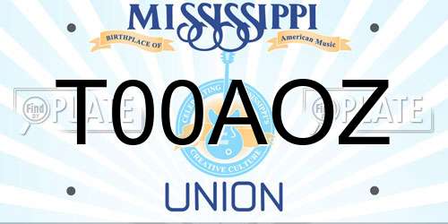 T00AOZ Mississippi License Plate