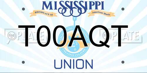 T00AQT Mississippi License Plate