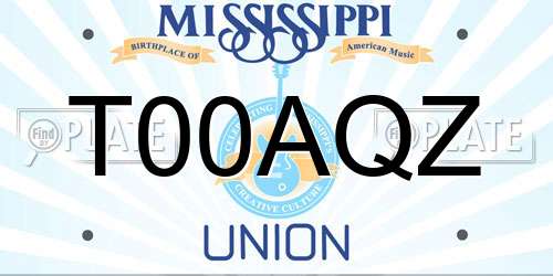T00AQZ Mississippi License Plate
