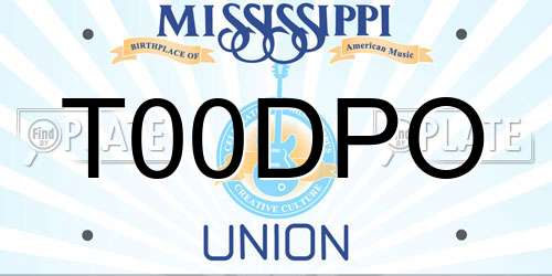 T00DPO Mississippi License Plate