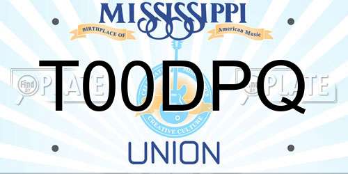 T00DPQ Mississippi License Plate