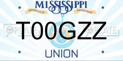 T00GZZ Mississippi License Plate