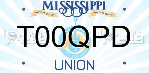 T00QPD Mississippi License Plate
