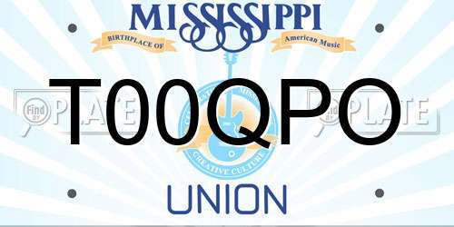 T00QPO Mississippi License Plate