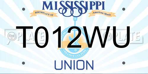 T012WU Mississippi License Plate