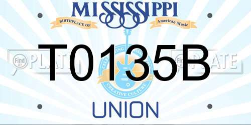 T0135B Mississippi License Plate