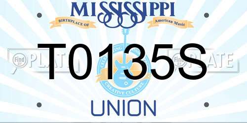 T0135S Mississippi License Plate