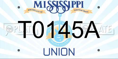 T0145A Mississippi License Plate