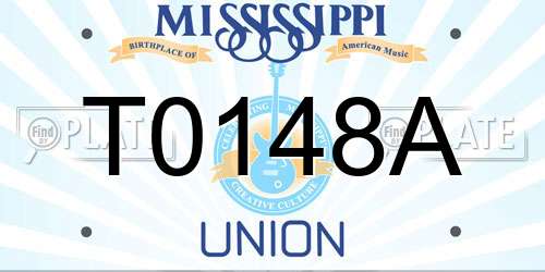 T0148A Mississippi License Plate