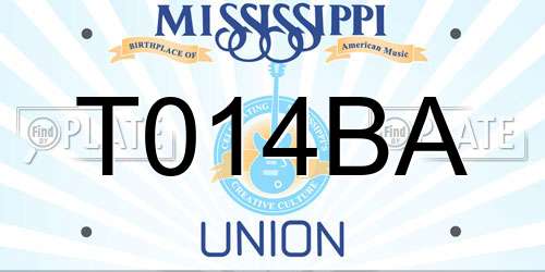 T014BA Mississippi License Plate