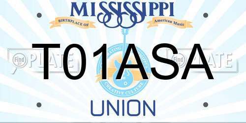T01ASA Mississippi License Plate