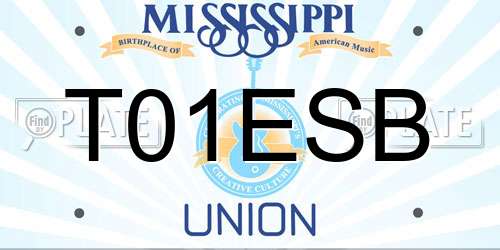 T01ESB Mississippi License Plate