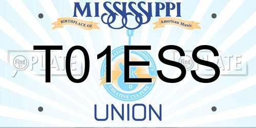 T01ESS Mississippi License Plate