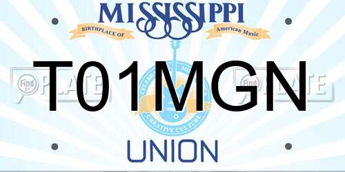 T01MGN Mississippi License Plate