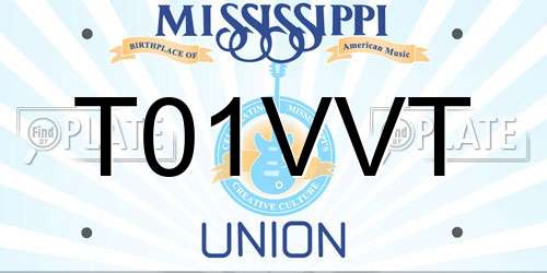 T01VVT Mississippi License Plate