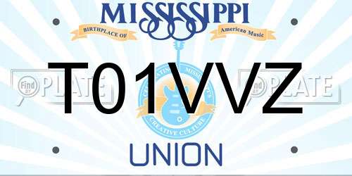 T01VVZ Mississippi License Plate