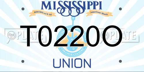 T0220O Mississippi License Plate