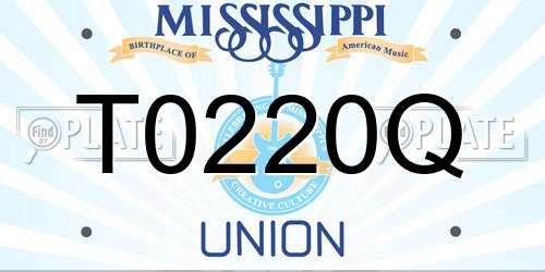 T0220Q Mississippi License Plate