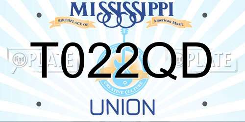 T022QD Mississippi License Plate