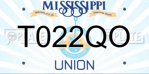 T022QO Mississippi License Plate