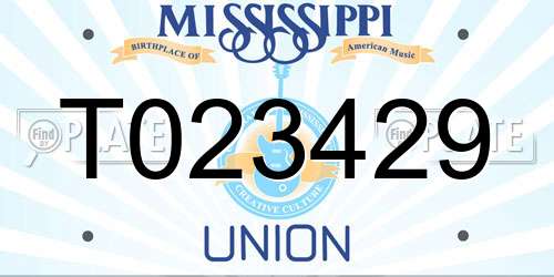 T023429 Mississippi License Plate