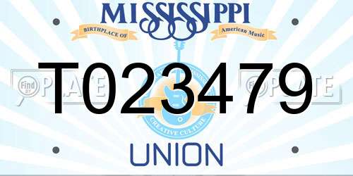 T023479 Mississippi License Plate