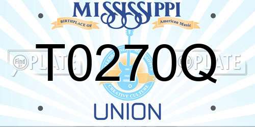 T0270Q Mississippi License Plate