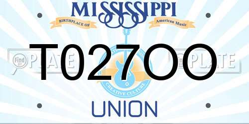 T027OO Mississippi License Plate