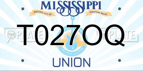 T027OQ Mississippi License Plate