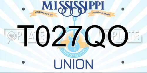 T027QO Mississippi License Plate