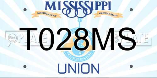 T028MS Mississippi License Plate