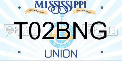 T02BNG Mississippi License Plate