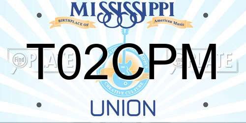T02CPM Mississippi License Plate