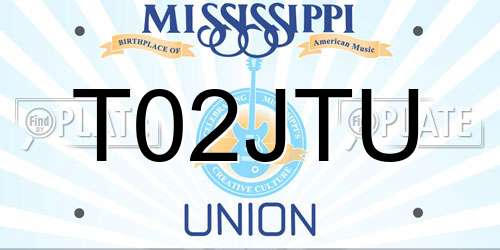 T02JTU Mississippi License Plate