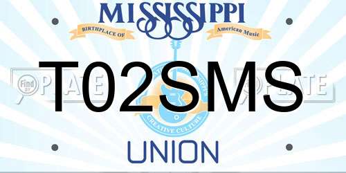 T02SMS Mississippi License Plate