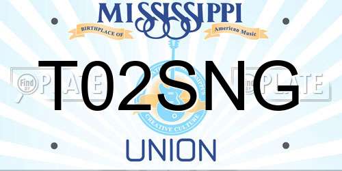 T02SNG Mississippi License Plate