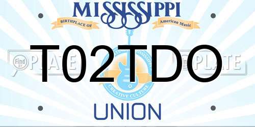 T02TDO Mississippi License Plate