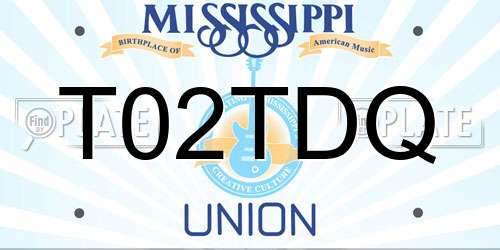 T02TDQ Mississippi License Plate