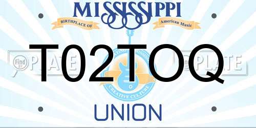 T02TOQ Mississippi License Plate
