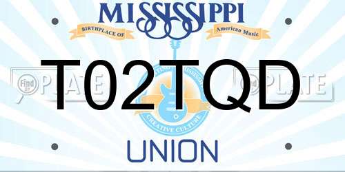 T02TQD Mississippi License Plate